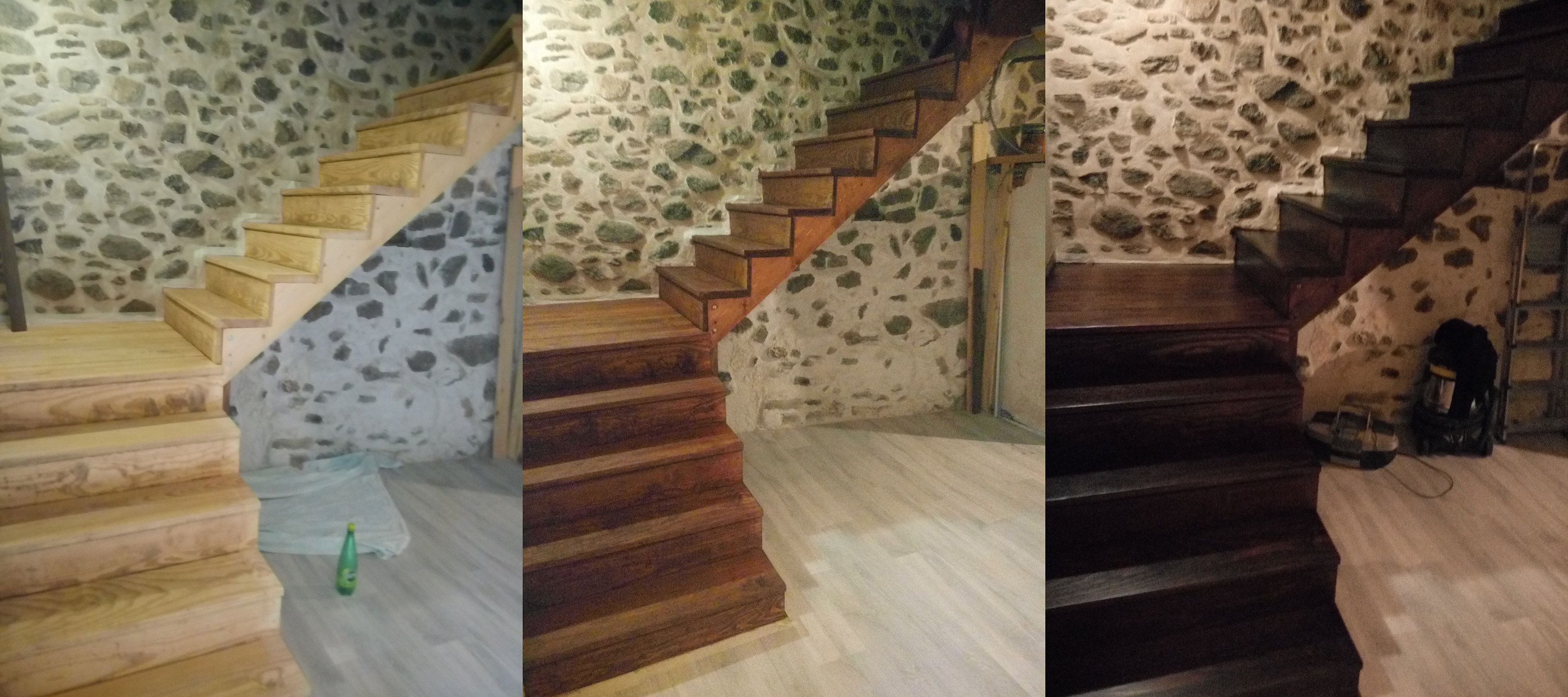 Restauration escalier  (finition teinte + vitrificateur)